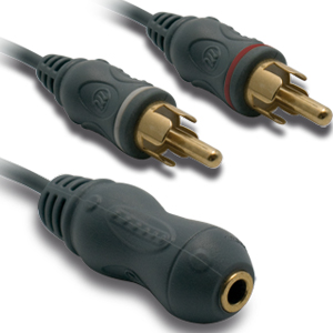 Cable adaptateur Jack 3,5 fem / 2 RCA mles-METRONIC