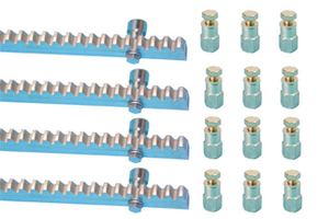 Crmaillre zingue 4 mtres (30 x 12 mm)  + 12 supports pour portail coulissant