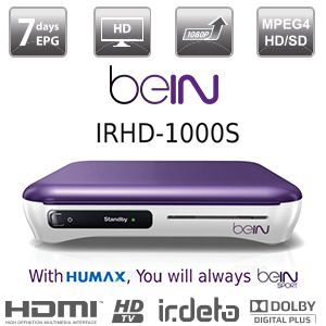 Rcepteur Officiel Humax IRHD-1000S - sans carte beIN - single tuner - USB - HDMI