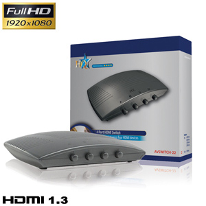 Commutateur HDMI 4 entre - FULL HD 1080p - Compatible HDCP 1.2