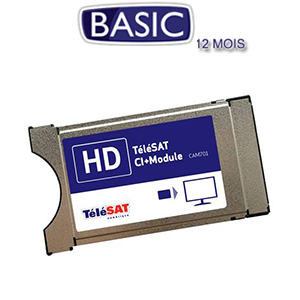 Abonnement Tlsat Basic - 61 Chanes - 12 mois + Module CI Mediaguard
