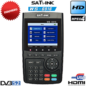 Mesureur de Champ Satellite HD - SATLINK WS 6916 - DVB-S2 - MPEG-4 - cran TFT LCD 3.5
