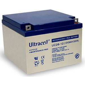 Batterie rechargeable accumulateur reserve energie - 12v 26ah - plomb gel - (166x125x175mm)