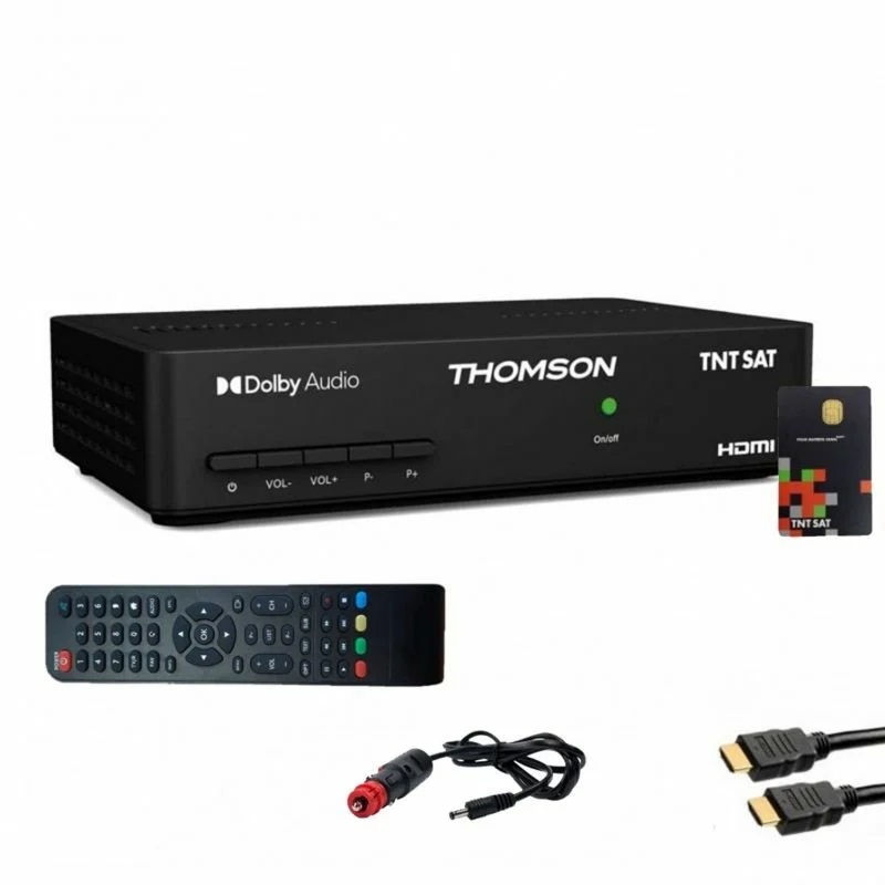 Pack Rcepteur TV Satellite Full HD THOMSON THS806 + Carte daccs TNTSAT + Cble HDMI + Cble 12V - Noir
