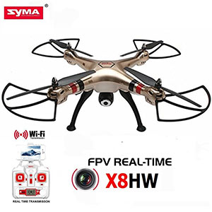 Drone Quadcopter Syma X8HW FPV Wifi avec caméra HD 720p Altimètre - Compatible smartphone - 6 axes - Télécommande - 2 vitesses - Flips 3D - Batterie 2000 mAh - Distance jusqu’à 50 mètres