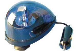 Gyrophare électrique bleu 12Vcc - 5W - avec ventouses