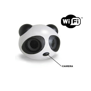 Haut parleur Panda avec caméra caché couleur et DVR - Wifi + carte SD 4 Go