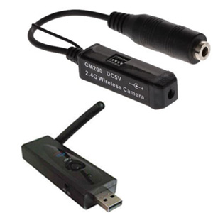 Caméra couleur sans fil - 380 Lignes TV - Angle de vue 54° - 2.4 Ghz - 8 canaux + Mini Récepteur USB - 4 canaux