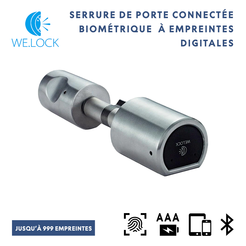 Serrure de Porte Connectée We.Lock Biométrique à 999 Empreintes Digitales avec Ouverture Bluetooth + Application iOS Android