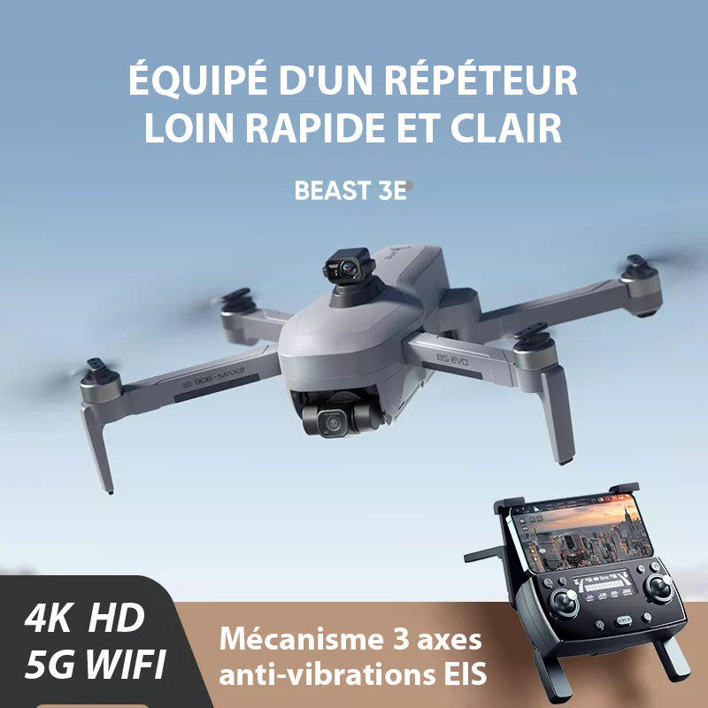 Drone BEAST 3E SG906MAX2 Caméra 4K HD 2160P Zoom Ultra-long WIFI 5G GPS Moteur Brushless Contrôlé via App EIS Anti-tremblement 4km