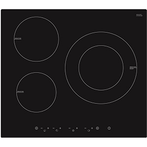 Table de cuisson induction 60cm - encastrable - 3 foyers - encastrement  fleur - noire