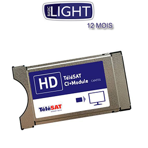 Abonnement Télésat Basic Light - 28 Chaînes - 12 mois + Module CI Mediaguard