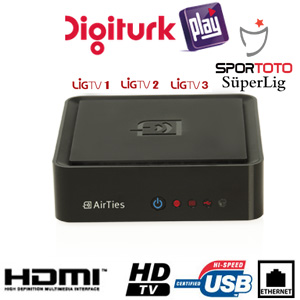 Abonnement IPTV Digiturk Play - Full sport - 12 mois + 2 Mois Offert  + Récepteur IPTV AIRTIES