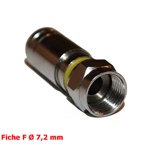 Fiche F  compression  7,2 mm CX1 pour cble 19/17 V - RG6