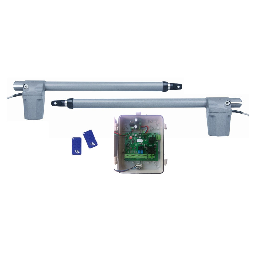 Kit a battants basic - 24V, bloquant, longueur vantail 2 m max, poids vantail 200 kg max, course utile 430 mm, intensif, ouverture 120� max, telecommande code tournant 