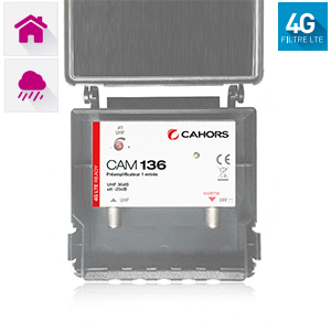 Pramplificateur seul 1 entre UHF 16-36 dB - Cahors CAM136-4G