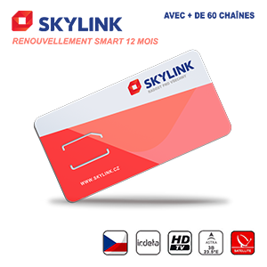 Renouvellement Abonnement TV Skylink Smart 12 Mois République Tchèque Czech via Sat Astra Seulement Compatible Récepteur Irdeto