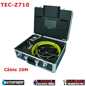 Caméra vidéo d’inspection de tuyau endoscope - canalisation conduit debouchage - couleur - USB - 20m - TEC-Z710