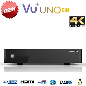 VU+ UNO 4K UHD - TWIN Tuner DVB-S2 FBC - PVR - Dual Core 1.7 - Linux Enigma 2 - 1 CI - 1 lecteur de carte - Déport IR + Cordon HDMI offert